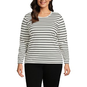 Lands' End Women's Relaxed Supima Cotton Long Sleeve Crew Neck T-Shirt - 1 of 4