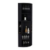 Vynxaria Oban Corner Bar Cabinet with Five Shelves , Eight Bottle Cubbies and Steamware Black - 3 of 4