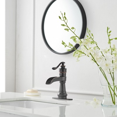 Oil Rubbed Bronze Single Handle Waterfall Bathroom Faucet