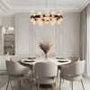 LNC Euromos 24-Lights 31.1" Modern Luxury Wagon Wheel Integrated LED Chandelier, Gold with Textured-Glass - 4 of 4