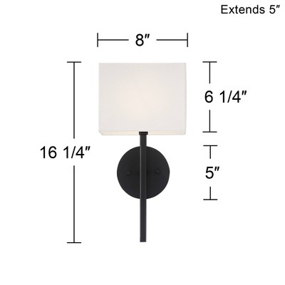 Modern Black Metal Wall Sconces with Linen Shades