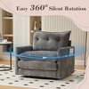 PAGED Swivel Accent Chair, Thick Padded Barrel Chair with Metal Base, Comfortable Single Sofa Chair for Living Room, Study - 2 of 4