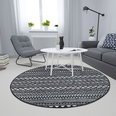 Washable Modern Geometric Printed Rug Non Slip Low Pile Rug Soft Throw Floor Cover Foldable Indoor Carpet for Living Room Bedroom Playroom