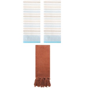 REGALWOVEN 3 Packs Cotton Absorbent Soft Bathroom Hand Towels - 1 of 4