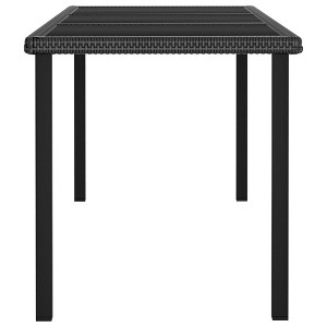 vidaXL Outdoor Dining Table Garden Porch Patio Table with Glass Top PE Rattan - 1 of 4