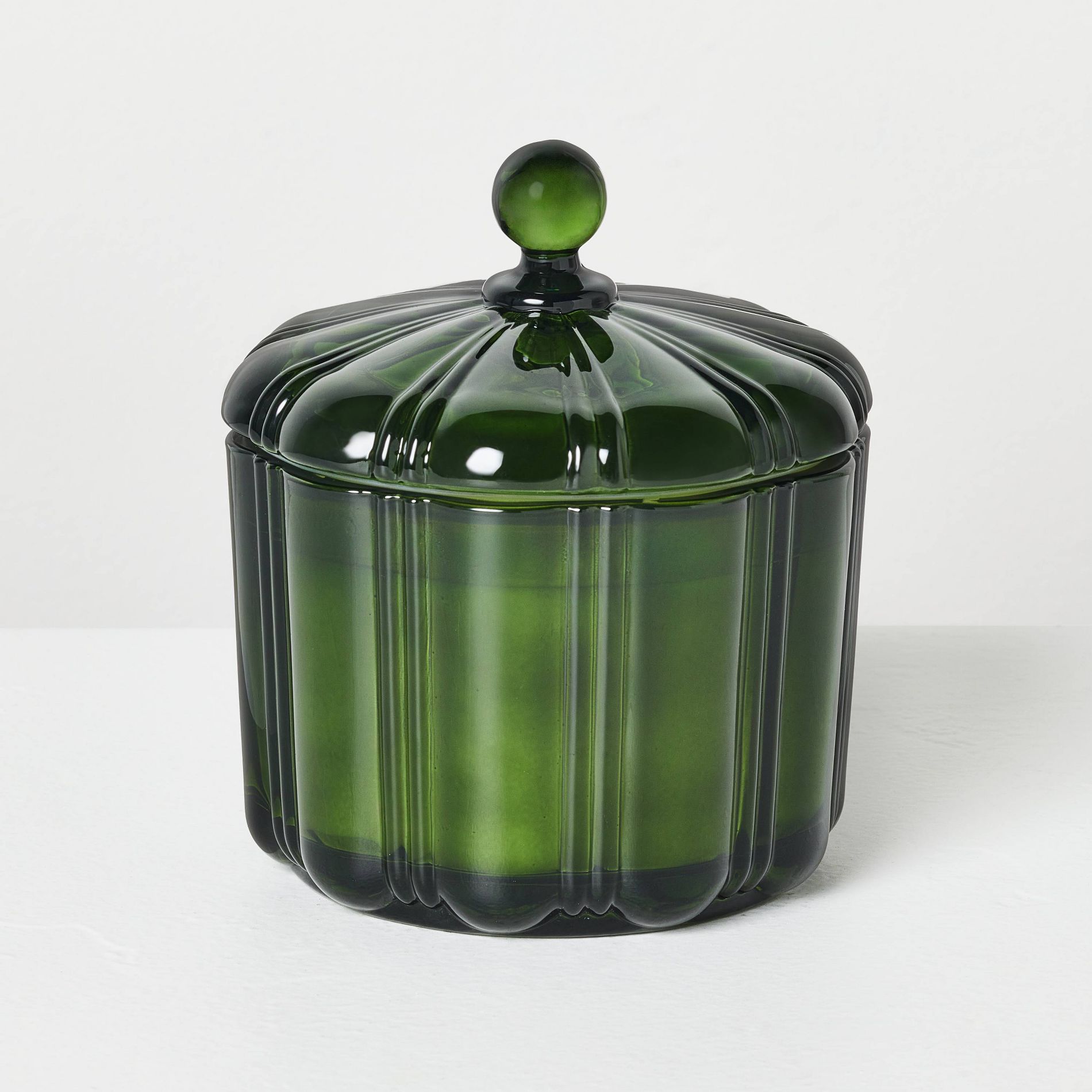 2 Wick Medium Glass with Lid Cypress and Santal Colored Jar Candle Green 12oz - Hearth & Hand™ with Magnolia