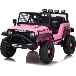 Electric Car for Kids, Ride On Car with Remote Control, 12V Ride On Truck Toy for Toddler Boys & Girls, Bluetooth Music Player LED Lights - 1 of 4