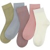SERISIMPLE Women Thin Viscose Bamboo Socks Crew Lightweight Above Ankle Casual Dress Sock 5 Pairs - 3 of 4