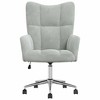 vidaXL Relaxing Chair - Light Gray Velvet Upholstered Armchair with Adjustable Height and Swivel Function for Home/Office Use - 3 of 4