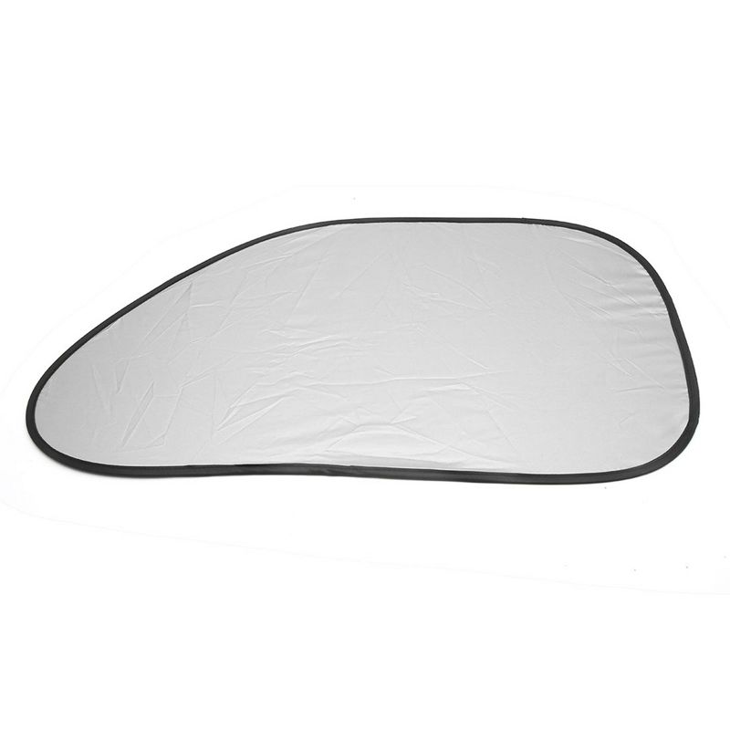 Unique Bargains Window Foldable Visor Cover Heat Insulation Silver Coated Nylon Automotive Sunshades Black Silver 2 Pcs, 3 of 7