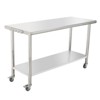 60X24x35 Inch Stainless Steel Work Table with Double Shelf, Heavy Duty Prep Station for Kitchen Restaurant or Garage Storage - 3 of 4
