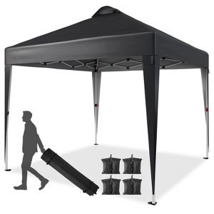 10x10FT Pop Up Canopy Tent,Height Adjustable Sun Shade Shelter with Top Vent,Portable Instant Canopy with Wheeled Carry Bag for Patio,Garden - 1 of 4
