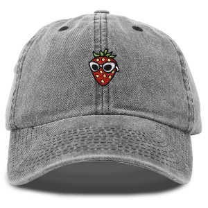 Dalix Strawberry Embroidered Cap Cotton Baseball Summer Cool Dad Hat Womens - 1 of 4