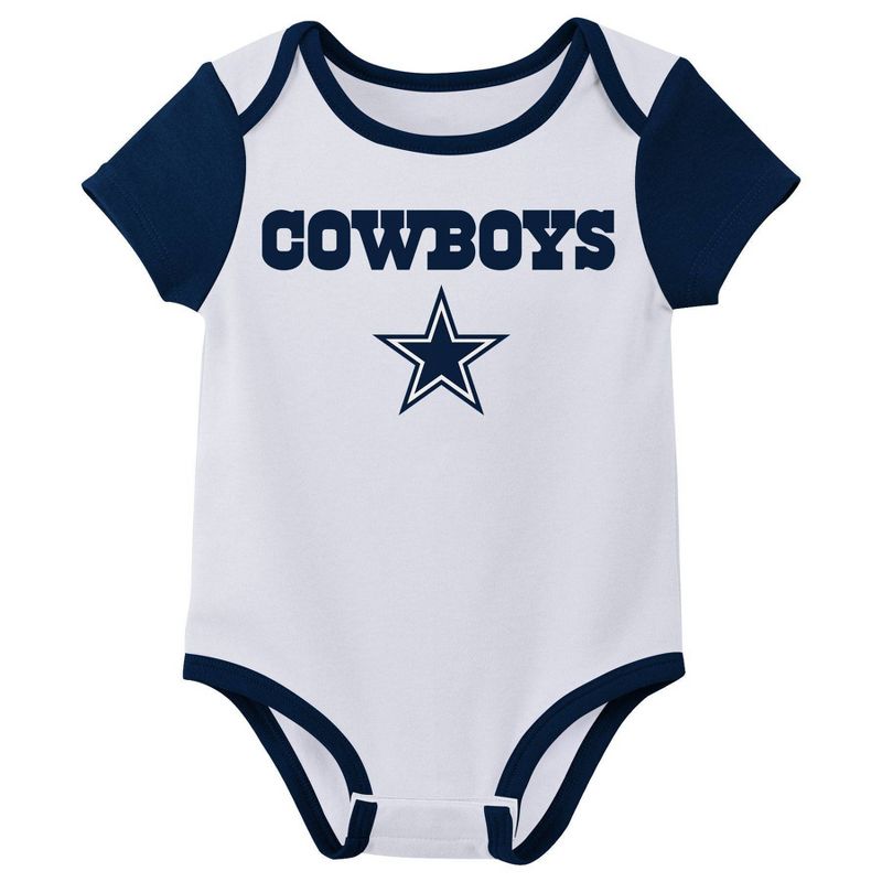 NFL Dallas Cowboys Infant Boys&#39; 3pk Bodysuit, 2 of 5