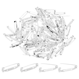 Unique Bargains Durable Multipurpose Iron Badge Brooch Pin Backs Safety Clasp 120 Pcs - 1 of 4