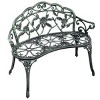 Antique Aluminum Bench Patio Garden Chair Porch Cast for Outdoor Green - 2 of 4