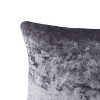 12"x20" Oversize Crushed Velvet Lumbar Throw Pillow Gray - VCNY Home: Soft Textured, Indoor Use, Zippered - 3 of 4