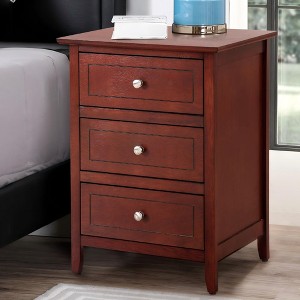 Sapphtopaz Modern Nightstand with 3 Drawers Space-Saving Night Stand with Sturdy Frame Rectangle Simple Bedside Table for Bedroom,Living Room - 1 of 4