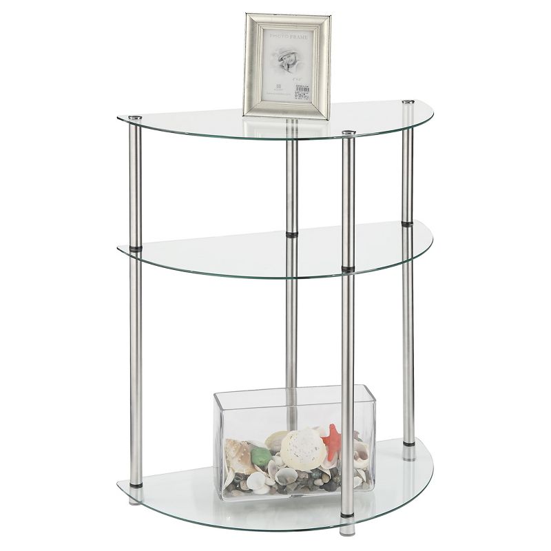 Classic Glass 3 Tier Entryway Table Clear Glass - Breighton Home, 4 of 6