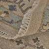 Tan Brown and Gray Wool Oriental Hand Knotted Area Rug With Fringe - 4 of 4