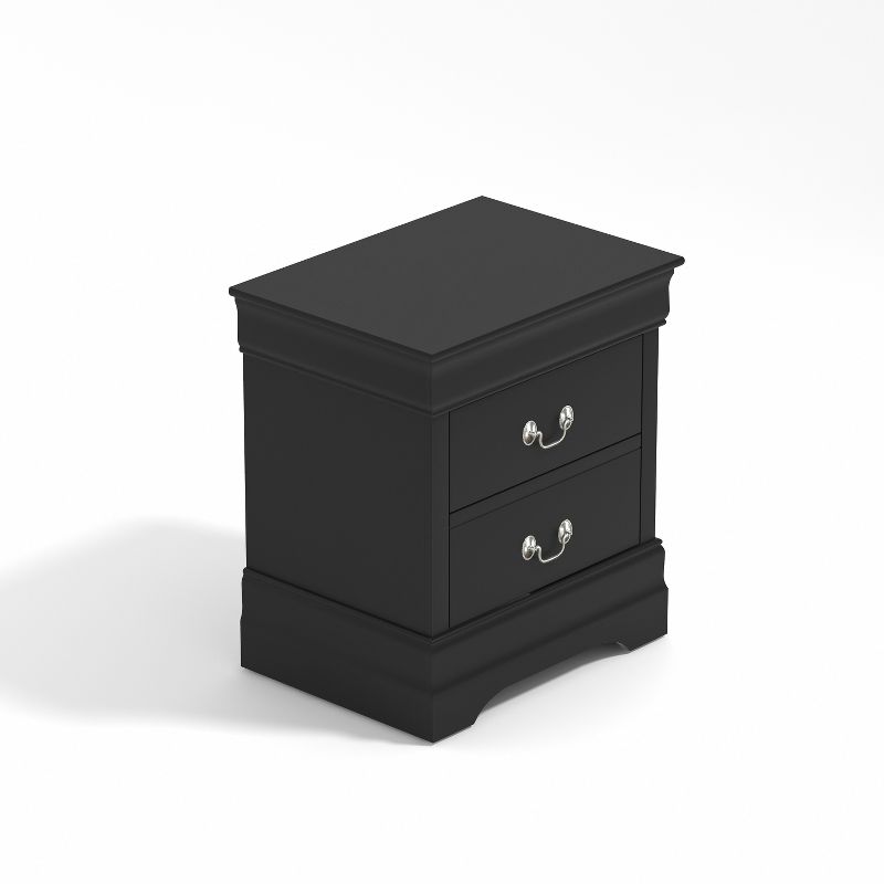 Galano Louis Philippe 2-Drawer Bedside Table Cabinet Nightstand w/Drawers Storage and (21.5 in. × 15.8 in. × 24 in.) in White, Black, Gray (Set of 2), 5 of 15