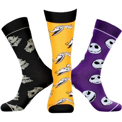 The Nightmare Before Christmas Jack Oogie Boogie Zero Adult 3 Pack Crew Socks Multicoloured : Target
