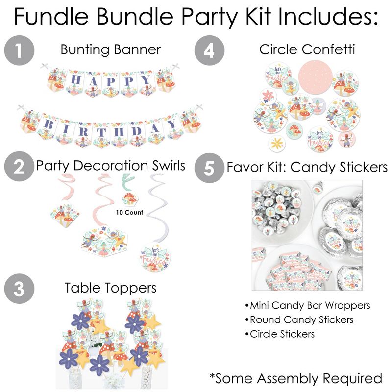 Big Dot of Happiness Let's Be Fairies - Fairy Garden Birthday Party Supplies - Banner Decoration Kit - Fundle Bundle, 2 of 9