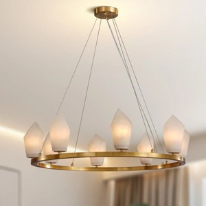 21.6-31.5“ Modern Alabaster Chandelier - 1 of 4