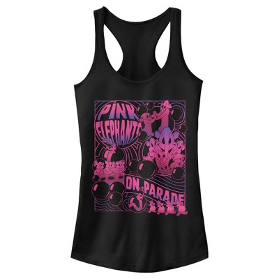 Junior's Women Dumbo Pink Elephants On Parade Racerback Tank Top : Target