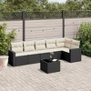 vidaXL Garden Sofa Set Black PE Rattan 7 Piece Removable Covers - 2 of 4