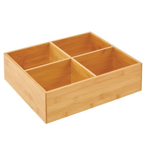 Mdesign Bamboo Kitchen Pantry Organizer Bin - Natural Wood : Target