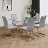 Grungis Faux Leather Armless Kitchen Chair Set of 6,Upholstered Dining Chairs with Gold Chrome Metal Legs for Dining Room,Kitchen - 2 of 4