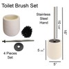 Evideco French Home Goods Relax Ivory Freestanding Toilet Brush and Holder Set Beige - 3 of 4