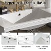 NicBex 30"Modern Bathroom Vanity with Ceramic Sink,Bathroom Combo Set with 2 Tempered Blurred Glass Doors&2 Shelves,8"Pre-drilled Faucet - 3 of 4