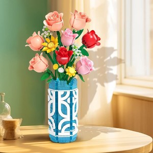 Hogokids 747 PCS Mini Artificial Roses Flower Botanical Building Blocks Toy, Birthday Gifts for Adults - 1 of 4