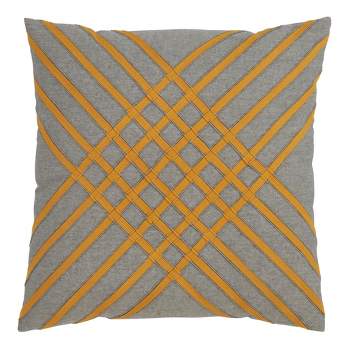 Saro Lifestyle Cross Hatch Pillow - Down Filled, 18" Square, Blue-Grey