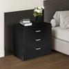 Karl Home 3-Drawer Black Particle Board 25.98in. W Chest of Drawer - 3 of 4