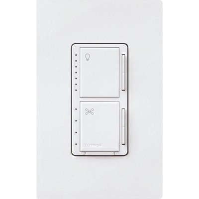 Lutron Maestro White Single Pole Fan and LED Dimmer Switch