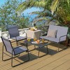 Costway 4-Piece Metal Patio Furniture Chat Set Outdoor Conversation Table Garden - 3 of 4