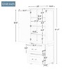 61 Inch Tall Bathroom Storage Cabinet, Bathroom Cabinets With 2 Drawers And Adjustable Shelf, Bathroom Cabinets Modern-Cuddlewood - 4 of 4