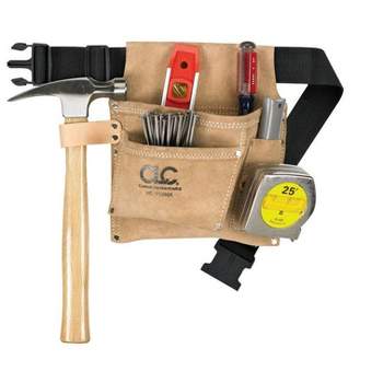 CLC 3 pocket Suede Leather Tool and Nail Belt 11.25 in. L X 11.5 in. H Black