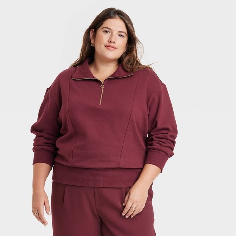 Burgundy Quarter-Zip Sweatshirt