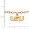 Black Bow Jewelry 14k Yellow Gold Plated Sterling Silver Louisiana State Fighting Tigers NCAA Anklet 9 Inch - 2 of 4
