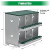 Chicken Nesting Box, 1/2/3-Tier Metal Egg Laying Box with Large Vented Compartments, Heavy-Duty Hen Egg Collector, Orange/Green - 2 of 4