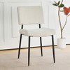 XIYUYEU Modern Beige Simple Dining Chair, Fabric Upholstered Chairs for Home, Bedroom Stool Back Dressing Chair with Black Metal Legs (Set of 4) - 3 of 4