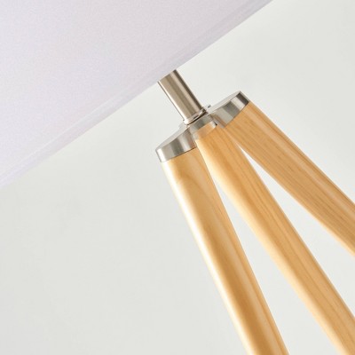 Emma LED Tripod Natural Wood Floor Lamp for Kids' Nursery