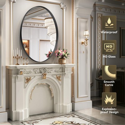HOMLUX 20"x28"/24"x36"/26"x38" Oval Pill Bathroom Mirror Wall Mount Decorative Mirror Horizontal Vertical
