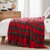 Christmas Plaid Throw For Couch Bed Mohair Tartan Plaid Soft Cashmere Checkered Pattern Christmas Throw For Home Decor - 2 of 4