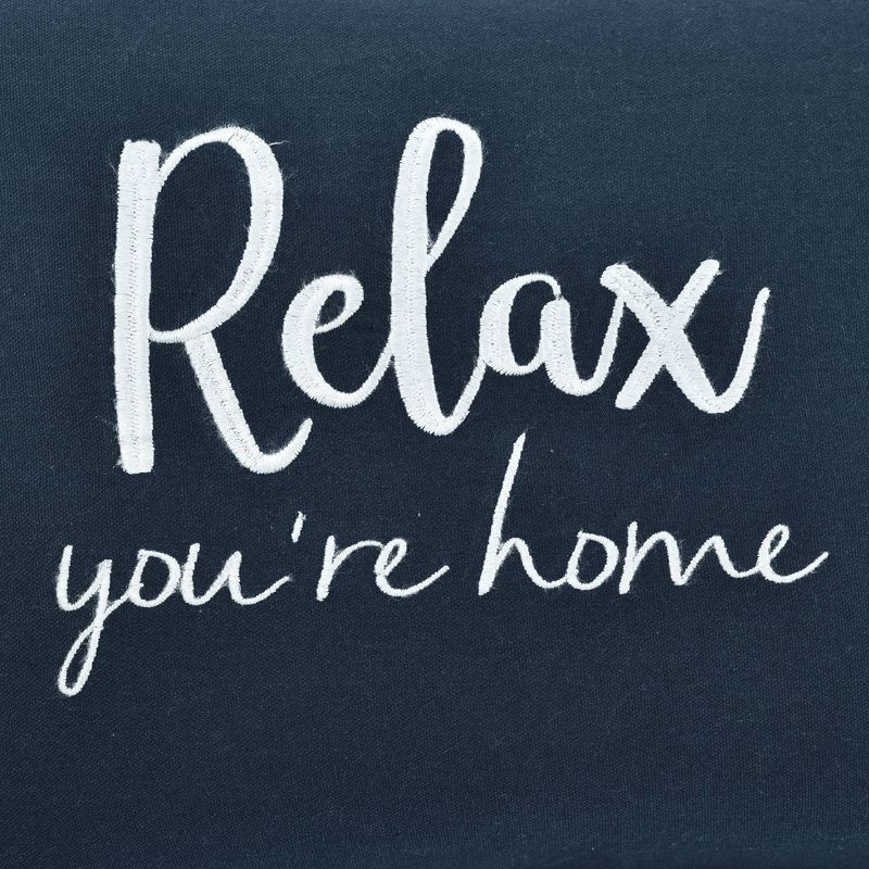 13&#34;x20&#34; &#39;Relax You&#39;re Home&#39; Family-Friendly Lumbar Throw Pillow Cover Navy - Lush D&#233;cor, 5 of 10