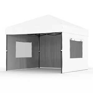 Canopy Tent 10x10 Easy Pop Up, Outdoor Shade Instant Canopy Tents, Comercial Instant Heavy DutyCanopy Pop Up Tent with 3 Sidewalls - 1 of 4